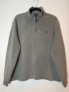 Polo Ralph Lauren Men's Taupe/Gray Quarter Zip Pullover Sweater L/G